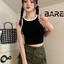 Áo Croptop Ba Lỗ Nữ Phối Viền Bare Basic Phong Cách Hàn Quốc Mùa Hè Năng Động - AO0154