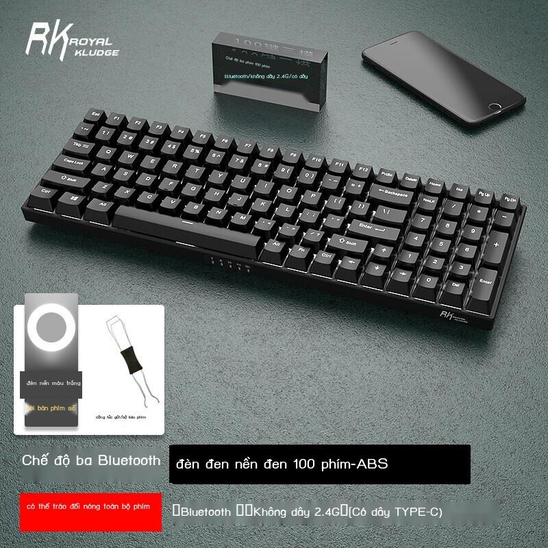 (Date mới)Bàn phím cơ có dây không dây bluetooth RK100(860) có thể tráo ...