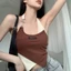 Áo croptop 2 dây kiểu yếm hở lưng phối màu kèm phụ kiện cá tính - AO068