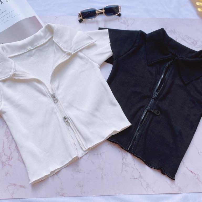 Áo croptop khóa kéo 2 đầu A5029