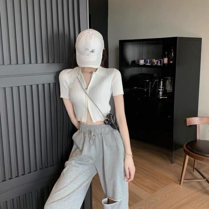 Áo croptop khóa kéo 2 đầu A5029