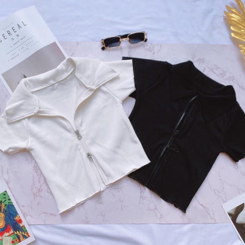 Áo croptop khóa kéo 2 đầu A5029