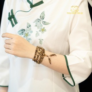 Vòng Gỗ 108 Hạt Trầm Hương Mix Charm Hồ Ly - Trầm Hương Yên Lộc
