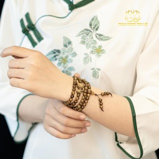 Vòng Gỗ 108 Hạt Trầm Hương Mix Charm Hồ Ly - Trầm Hương Yên Lộc