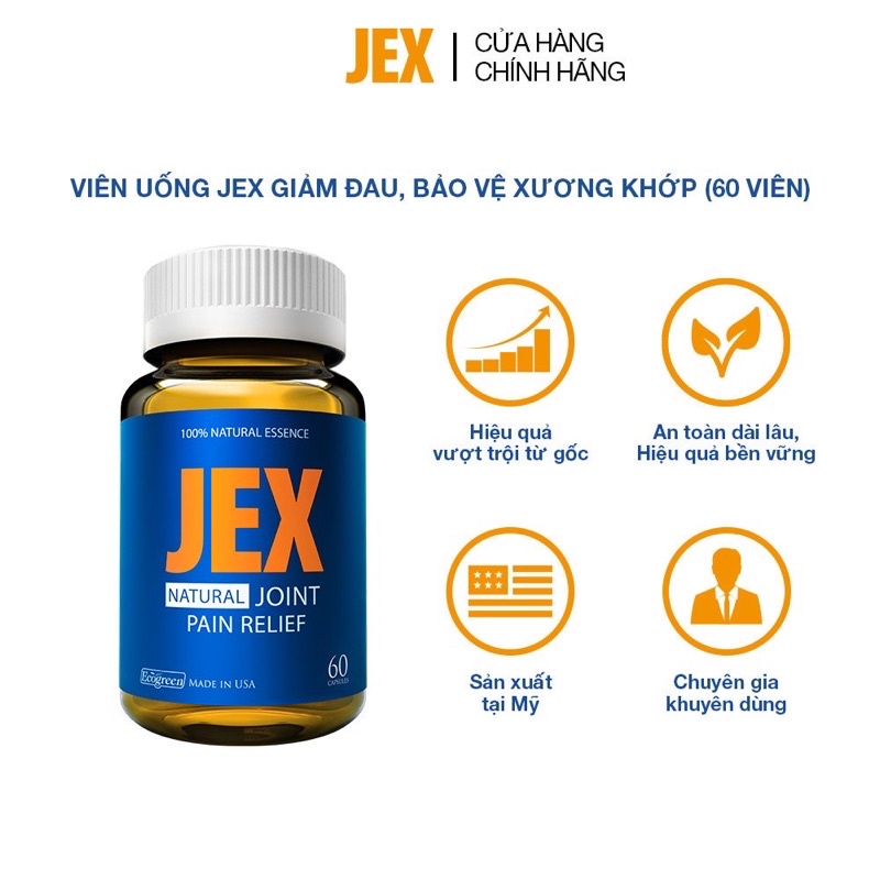 Jex natural joint pain relief jex max chai 60 viên Shopee Việt Nam