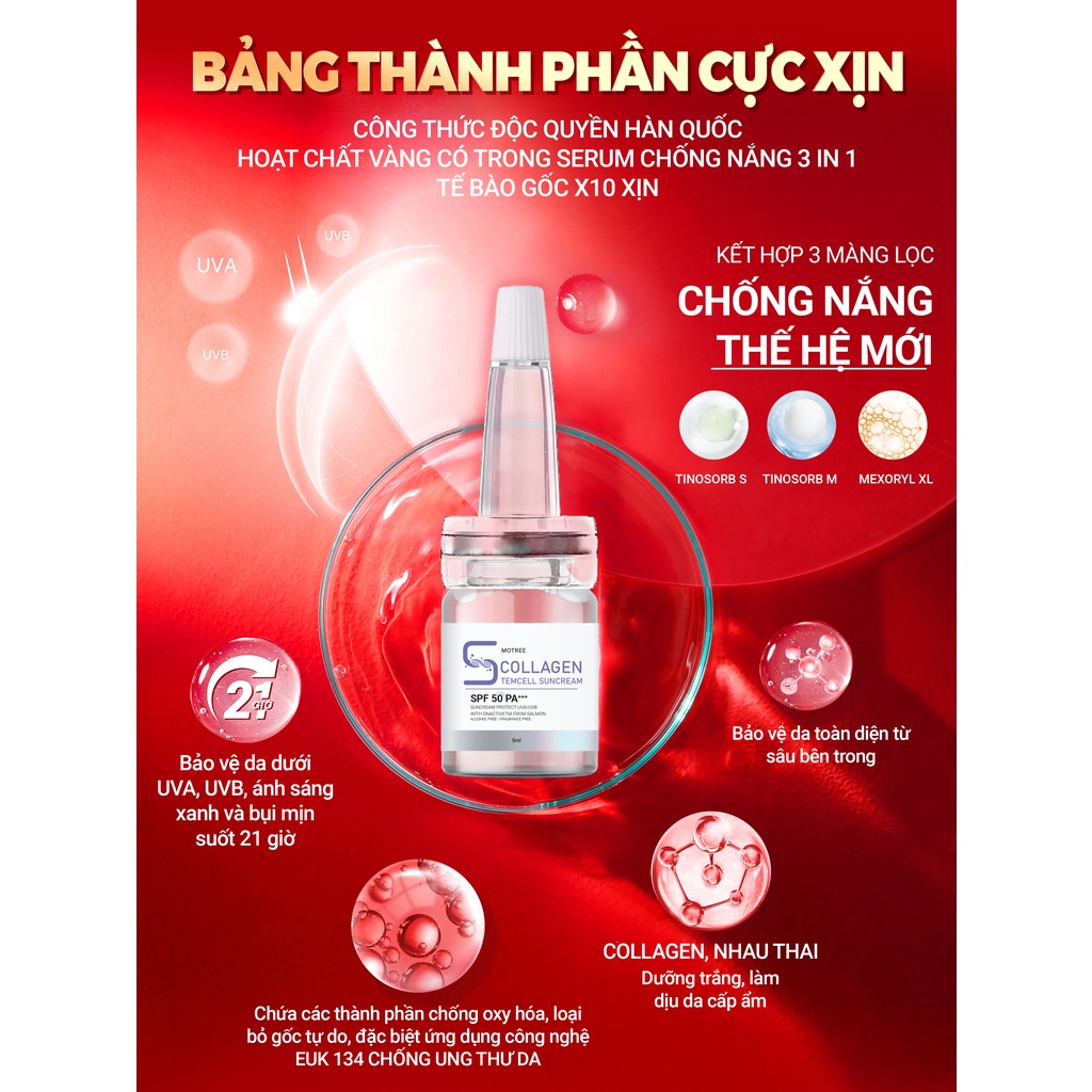 Ảnh Serum Chống Nắng Tế Bào Gốc 21 giờ 5 in 1 Motree tặng quà nước tẩy trang 4