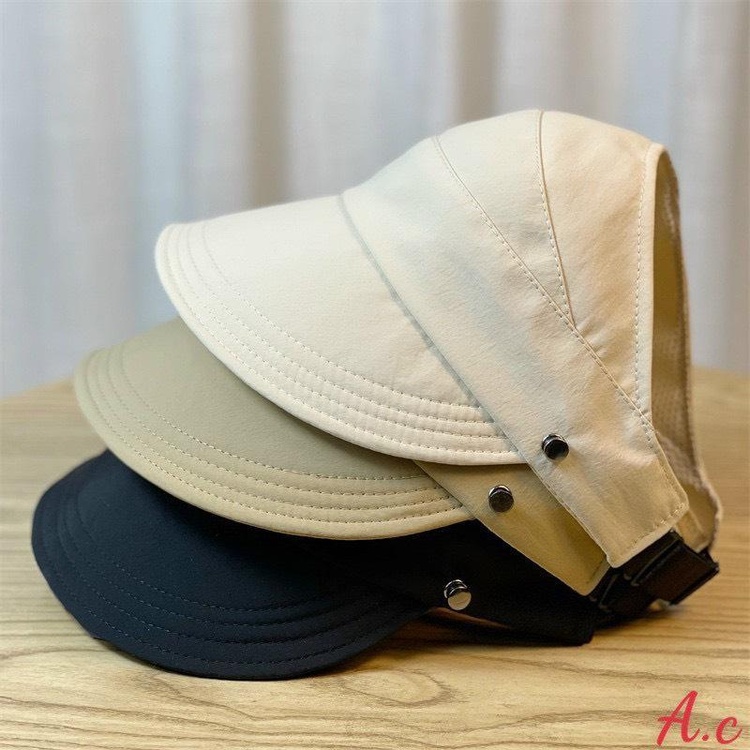 Mũ bucket có nút đeo khẩu trang- Mũ nón hở đầu chống nắng, chống tia UFP50+  thời trang