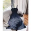 Đầm midi jean 2 dây cổ vuông chỉ viền