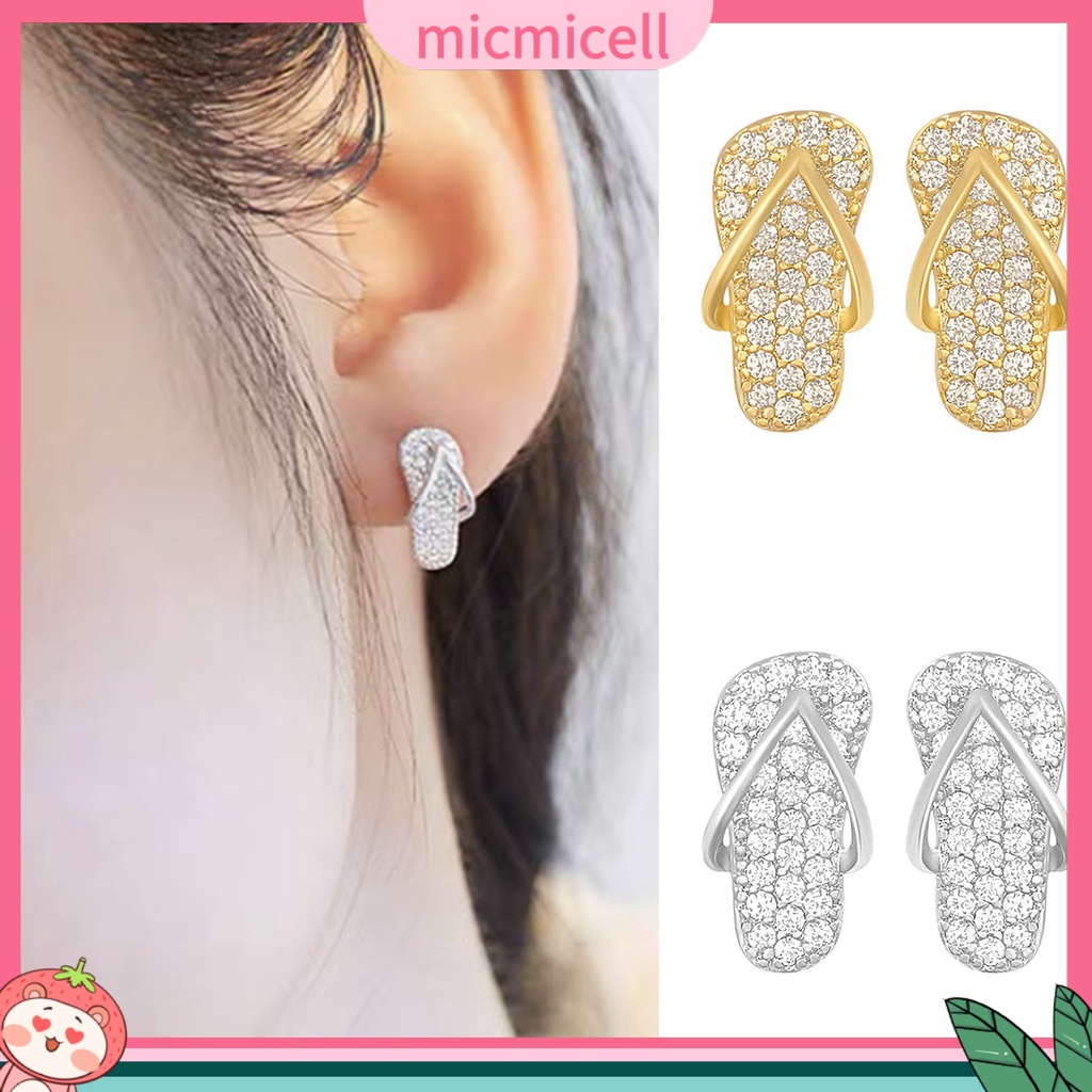 MICMICELL| Đôi Bông Tai Hình Chiếc Dép Bằng Hợp Kim Dễ Thương Dành Cho Nữ
