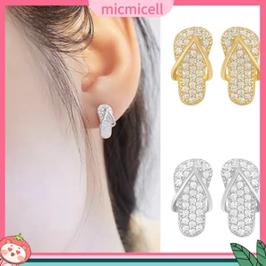 MICMICELL| Đôi Bông Tai Hình Chiếc Dép Bằng Hợp Kim Dễ Thương Dành Cho Nữ