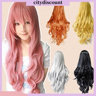{Citydiscount} Tóc giả xoăn dài nhuộm nhiều màu sắc tùy chọn thời trang dành cho nữ