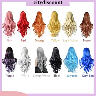 {Citydiscount} Tóc giả xoăn dài nhuộm nhiều màu sắc tùy chọn thời trang dành cho nữ