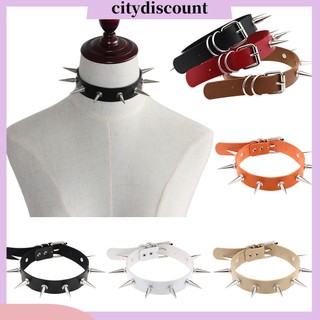 {Citydiscount} Vòng Cổ Choker Giả Da Viền Đinh Tán Thời Trang Cho Nữ