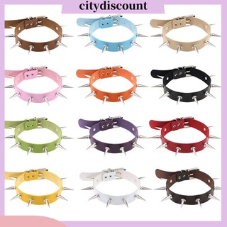 {Citydiscount} Vòng Cổ Choker Giả Da Viền Đinh Tán Thời Trang Cho Nữ