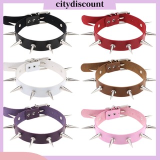 {Citydiscount} Vòng Cổ Choker Giả Da Viền Đinh Tán Thời Trang Cho Nữ