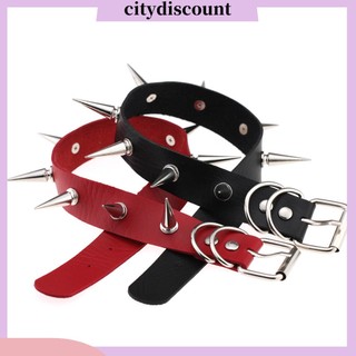 {Citydiscount} Vòng Cổ Choker Giả Da Viền Đinh Tán Thời Trang Cho Nữ