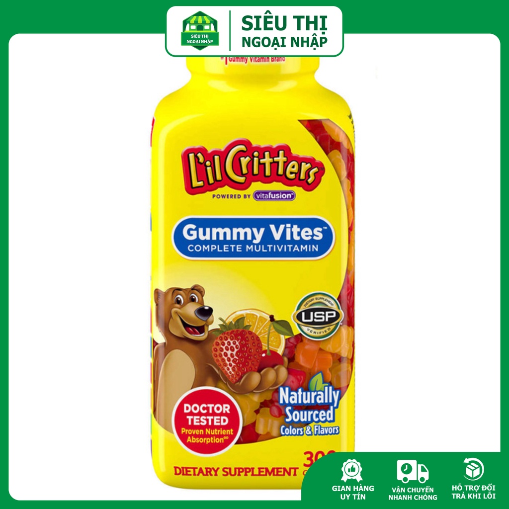 Date 2/2026 Kẹo dẻo gấu bổ sung Vitamin L’il Critters Gummy Vites Mỹ ...