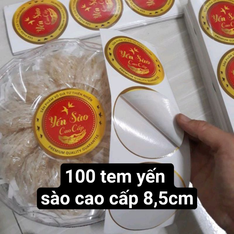 100 tem yến sào cao cấp (đỏ viền vàng 8,5cm) | Shopee Việt Nam