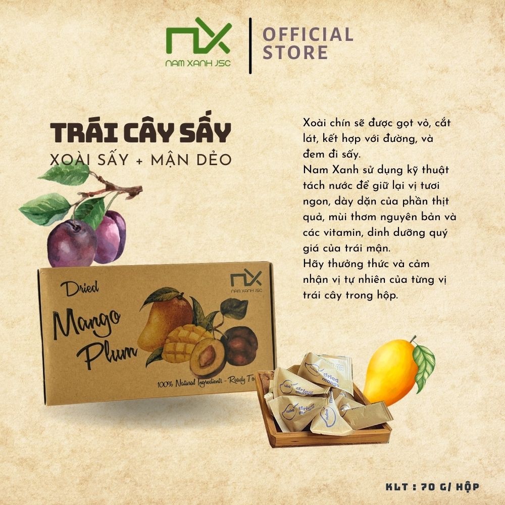 Ảnh Nam Xanh Trái Cây Sấy Hộp 70G (100G) 1