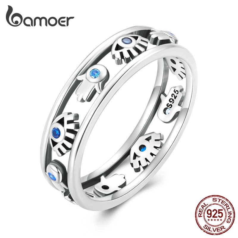 Nhẫn nữ BAMOER Bạc 925 thời trang có 3 size