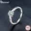 Bamoer 0.6ct Moissanite Nhẫn Bạc 925 Thiết Kế Đơn Giản Trang Sức Quà Tặng Sang Trọng Cho Nữ MSR005-6