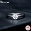 Bamoer 0.6ct Moissanite Nhẫn Bạc 925 Thiết Kế Đơn Giản Trang Sức Quà Tặng Sang Trọng Cho Nữ MSR005-6
