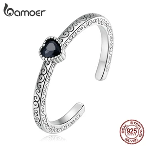Nhẫn BAMOER bạc 925 đính đá zircon nhiều màu sắc