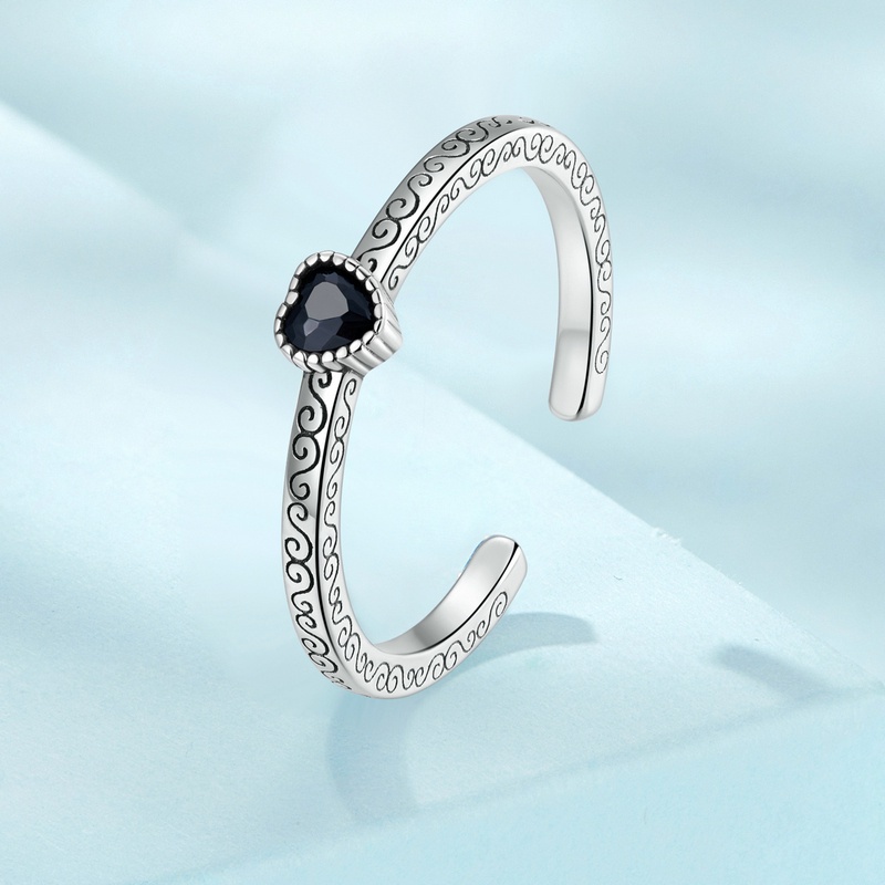 Nhẫn BAMOER bạc 925 đính đá zircon nhiều màu sắc
