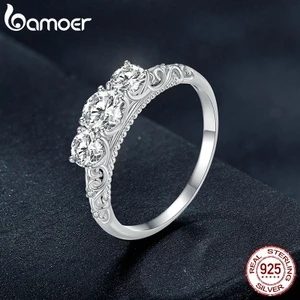 BAMOER Nhẫn Bạc 925 KiểU DáNg Sang TrọNg MSR009-6