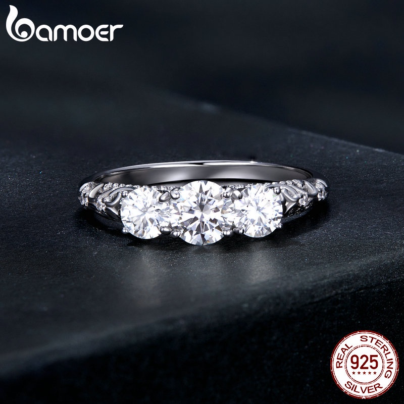 BAMOER Nhẫn Bạc 925 KiểU DáNg Sang TrọNg MSR009-6