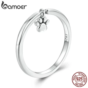 BAMOER Nhẫn Bạc 925 HìNh DấU Chân CúN Dễ Thương Cho Nữ