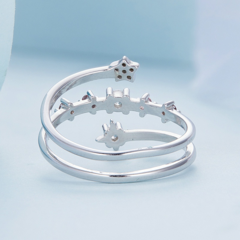 Nhẫn hở BAMOER bạc 925 đính đá thời trang