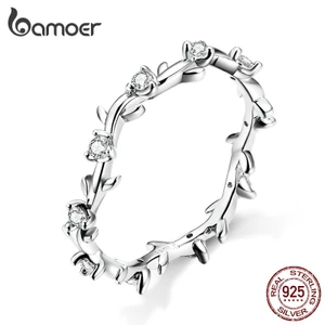 Nhẫn Bamoer Hình Dây Hoa Chất Liệu Bạc 925 Thời Trang Cho Nữ