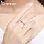 Nhẫn Bamoer bạc 925 thiết kế hình trái tim xếp chồng độc đáo cho nữ