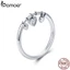 Nhẫn bạc 925 BAMOER SCR215 thiết kế hình trái tim đơn giản xinh xắn