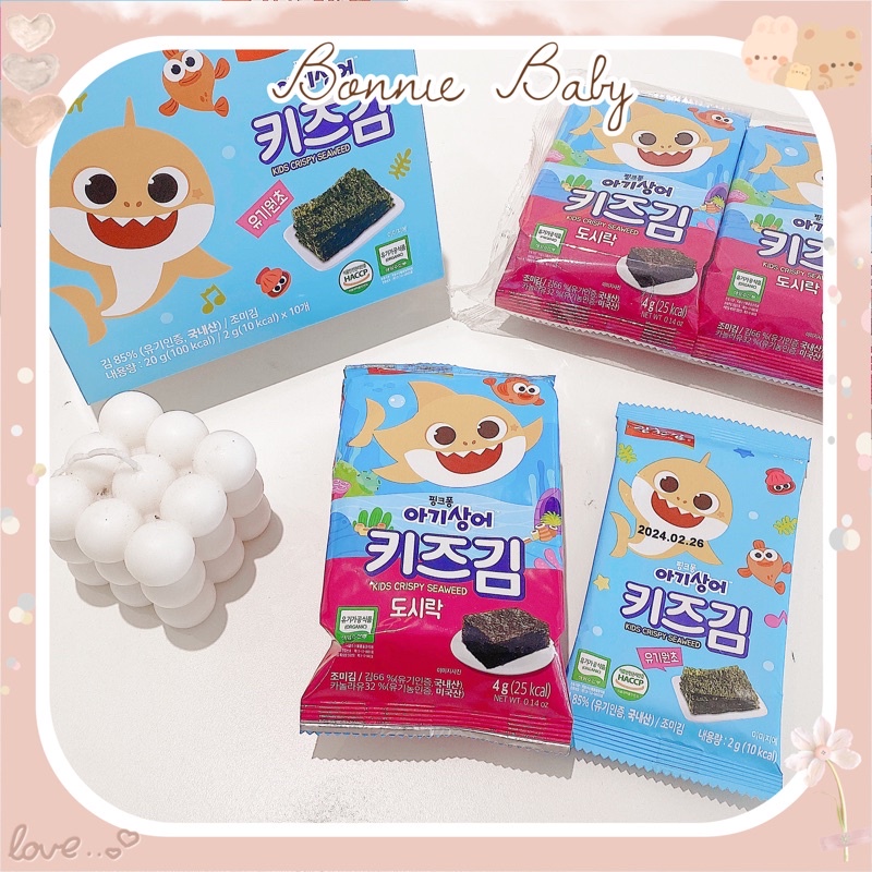 [ PinkFong] 1 gói Rong biển hữu cơ tách muối, ít dầu + DHA Ping fong ...