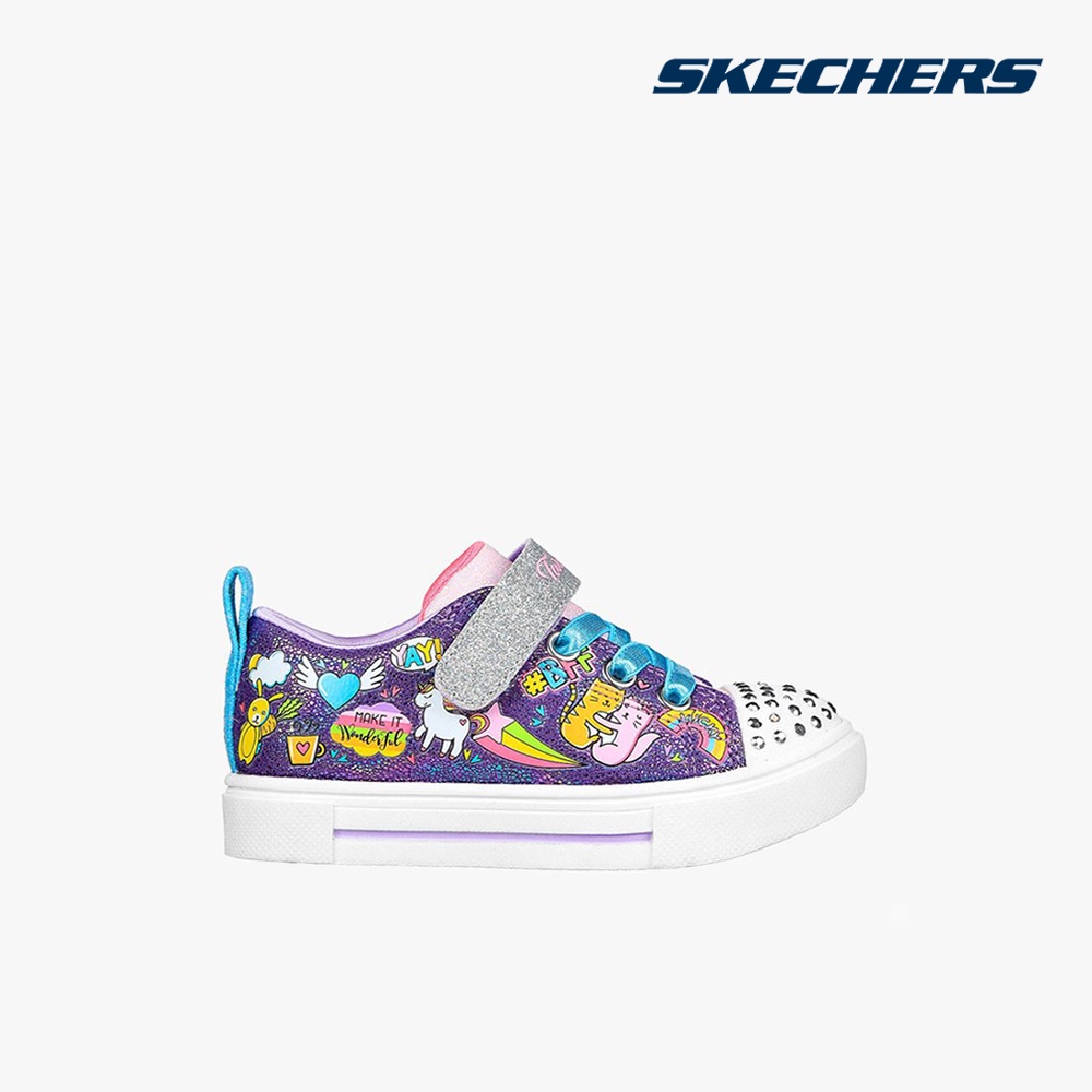 Giày sneakers SKECHERS bé gái cổ thấp đính đá Twinkle Sparks 314786N-PRMT