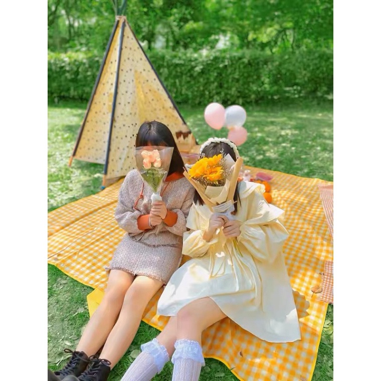 Thảm dã ngoại, thảm picnic 200cmx200cm, thích hợp đi du lịch, đi phượt chụp ảnh, bạt trải cắm trại gấp gọn