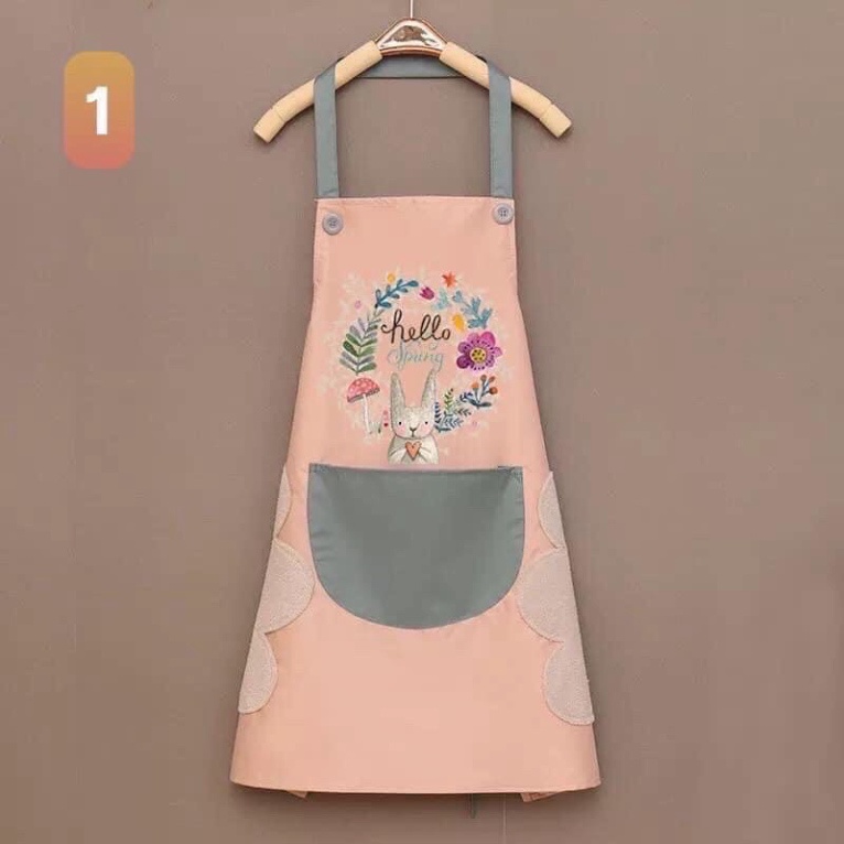 Tạp Dề Nấu Ăn Hoạ Tiết Hoa - Ngẫu nhiên