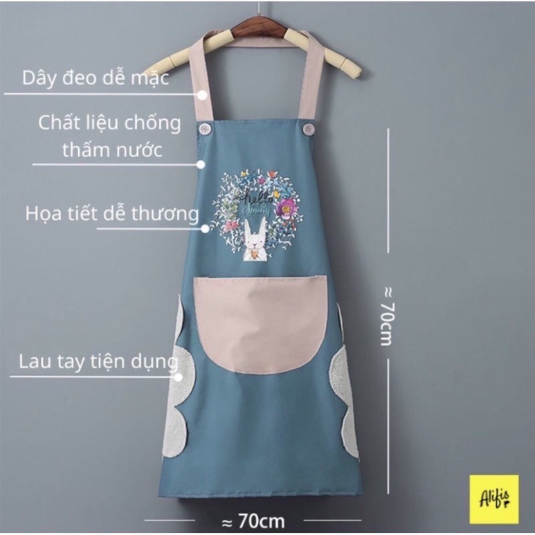 Tạp Dề Nấu Ăn Hoạ Tiết Hoa - Ngẫu nhiên