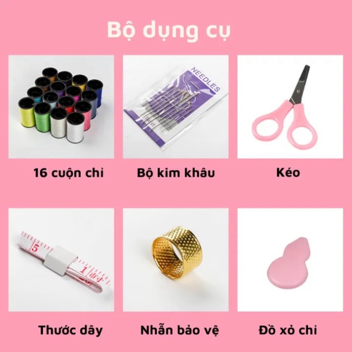 Hộp kim chỉ 3 tầng mẫu mới, hộp đựng kim khâu đa năng tiện lợi
