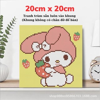 (Có Kèm Khung) Tranh Đính Đá Tự Làm,Tranh Gắn Đá 5D DIY Nhiều Hình Xinh Dễ Thương
