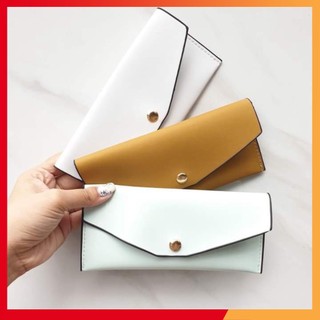 Ví da đựng kính trang nâu - Hàng cao cấp giao màu ngẫu nhiên
