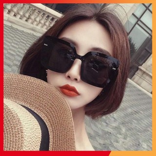 Kính mát thời trang vuông bản to chống tia uv400 chống chói bảo vệ mắt tuyệt đối - Kính mát đi biển cho người mặt to9125