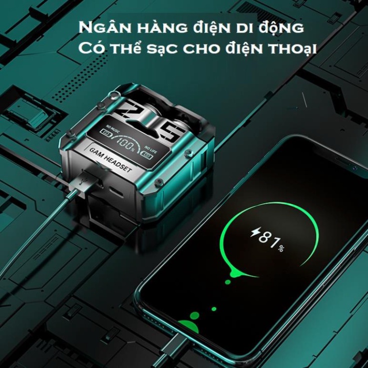 Tai Nghe Bluetooth M25 Gaming phiên bản cao cấp, âm thanh cực tốt, độ trễ thấp, pin trâu 5-6 tiếng, chống ồn HOT