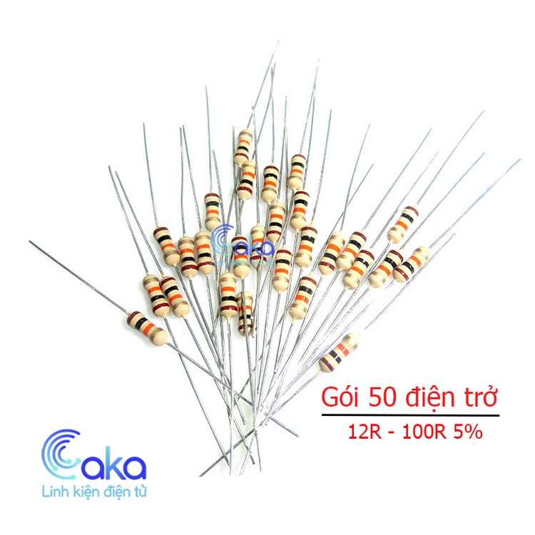 Gói 50 Điện trở vạch 12R 15R 18R 22R 27R 33R 39R 47R 51R 56R 68R 75R ...