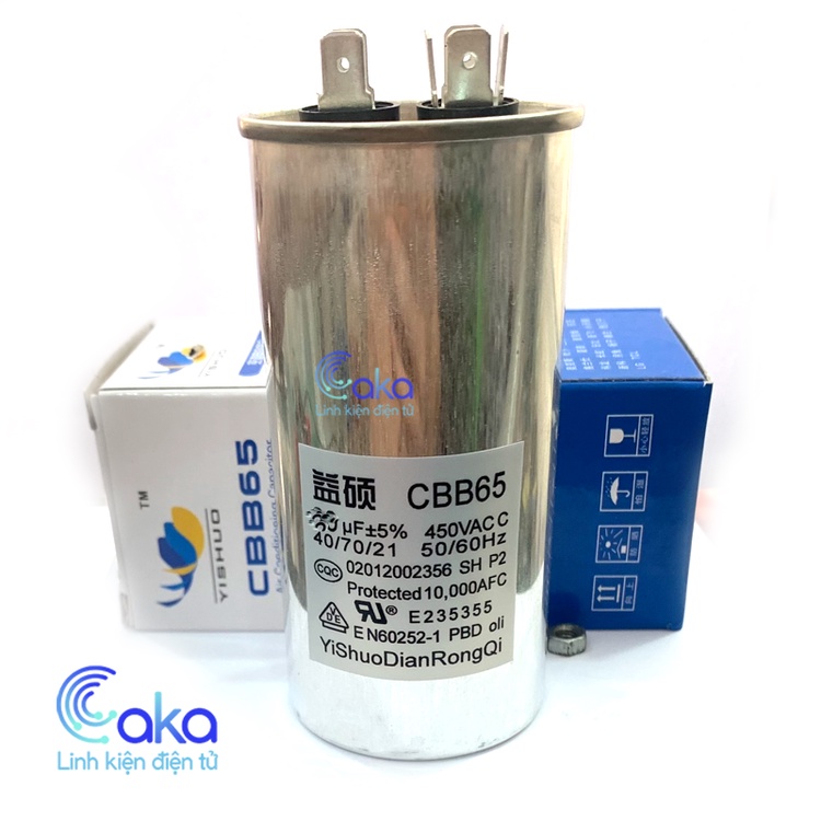 CBB65 tụ ngậm nhôm 450VAC điện dung 20uF, 25uF, 30uF, 35uF, 40uF, 45uF ...