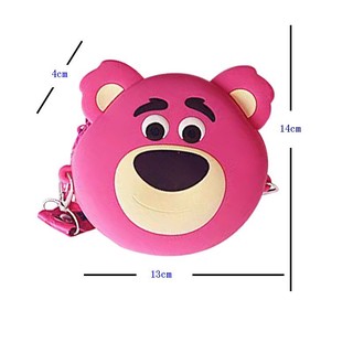 Túi đeo chéo mini, túi đeo chéo gấu dâu, túi silicon hình dáng gấu dâu Lotso dễ thương cute hottrend