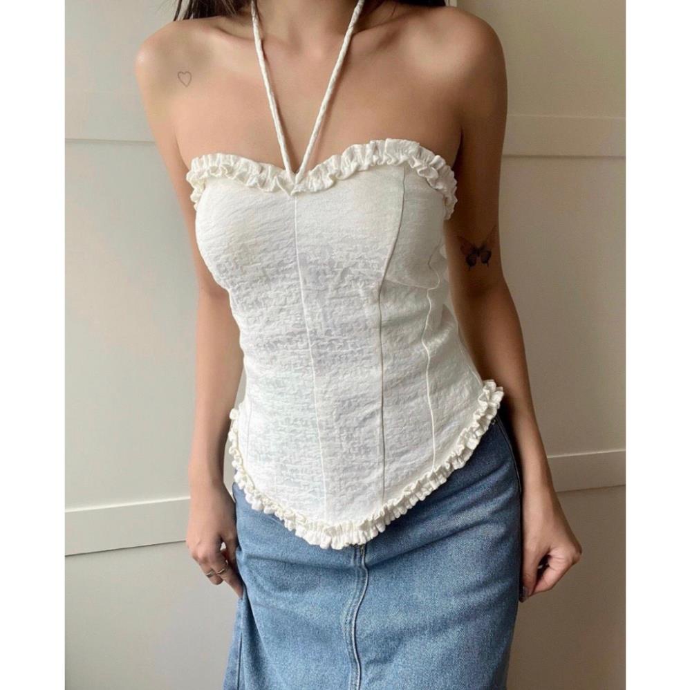 CILYS TOP Áo thiết kế chất liệu cotton in nổi