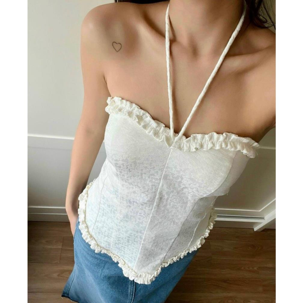 CILYS TOP Áo thiết kế chất liệu cotton in nổi